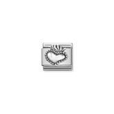 Nomination COMPOSABLE CLASSIC OXIDIERTE SYMBOLE aus Edelstahl, mit 925er Silber verziert, (51_(Heiliges Herz))